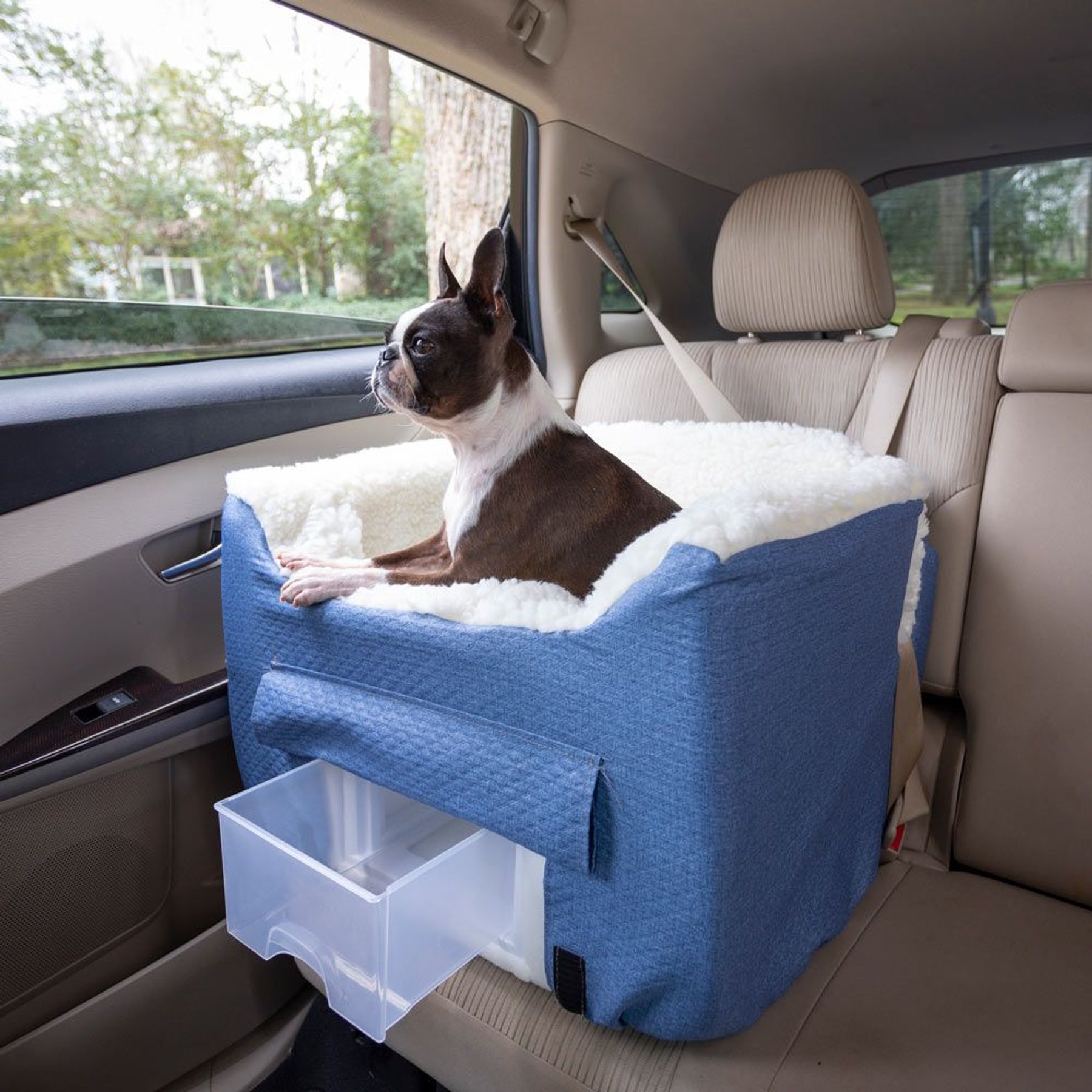 Snoozer Pet Products Lookout 2 Dog Car Seat, Denim Diamond, Small