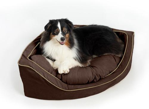 Show full view: Snoozer Pet Products Luxury Corner Bolster Dog Bed with Removable Cover, Hot Fudge, Small slide 2 of 5