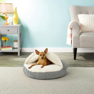 Show full view: Snoozer Pet Products Luxury Cozy Cave Orthopedic Cat & Dog Bed with Removable Cover, Anthracite, Small slide 1 of 9