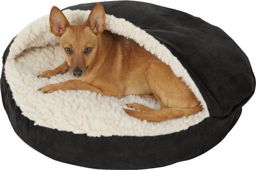 Show full view: Snoozer Pet Products Luxury Cozy Cave Orthopedic Cat & Dog Bed with Removable Cover, Black, Small slide 4 of 9