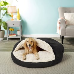 Snoozer Pet Products Luxury Cozy Cave Orthopedic Cat & Dog Bed with Removable Cover, Black, X-Large