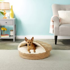 Snoozer Pet Products Luxury Cozy Cave Orthopedic Cat & Dog Bed with Removable Cover, Camel, Small