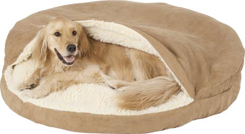 Show full view: Snoozer Pet Products Luxury Cozy Cave Orthopedic Cat & Dog Bed with Removable Cover, Camel, X-Large slide 4 of 9