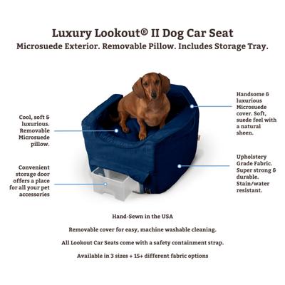 Show full view: Snoozer Pet Products Luxury Lookout II Micro Suede Dog & Cat Car Seat, Black, Medium slide 4 of 10