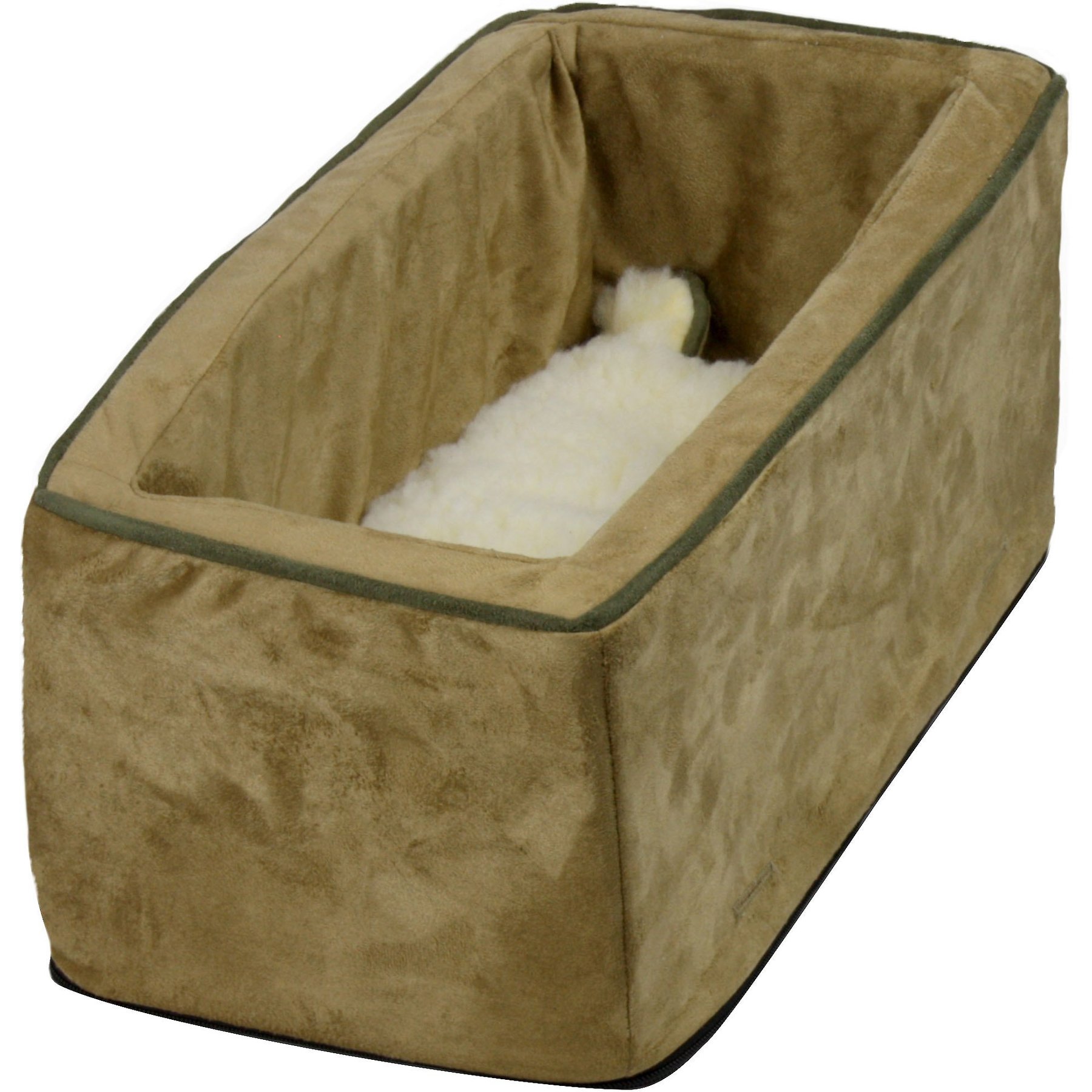 Snoozer Pet Products Luxury Microfiber Console Dog & Cat Car Seat, Camel, Large