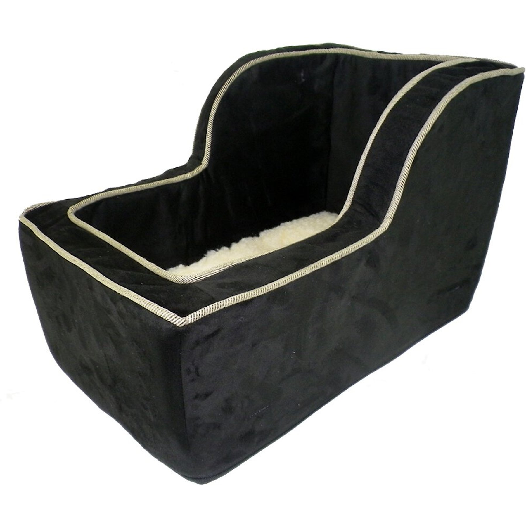 Snoozer Pet Products Luxury Microfiber High Back Console Dog & Cat Car Seat, Black, Large