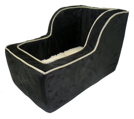 Show full view: Snoozer Pet Products Luxury Microfiber High Back Console Dog & Cat Car Seat, Black, Large slide 1 of 7