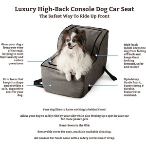 Snoozer Pet Products Luxury Microfiber High Back Console Dog & Cat Car Seat, Black, Large