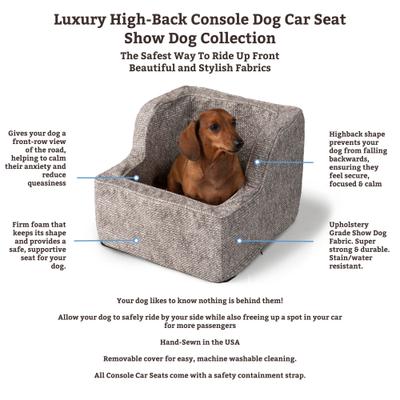 Show full view: Snoozer Pet Products Luxury Microfiber High Back Console Dog & Cat Car Seat, Palmer Indigo, X-Large slide 4 of 8