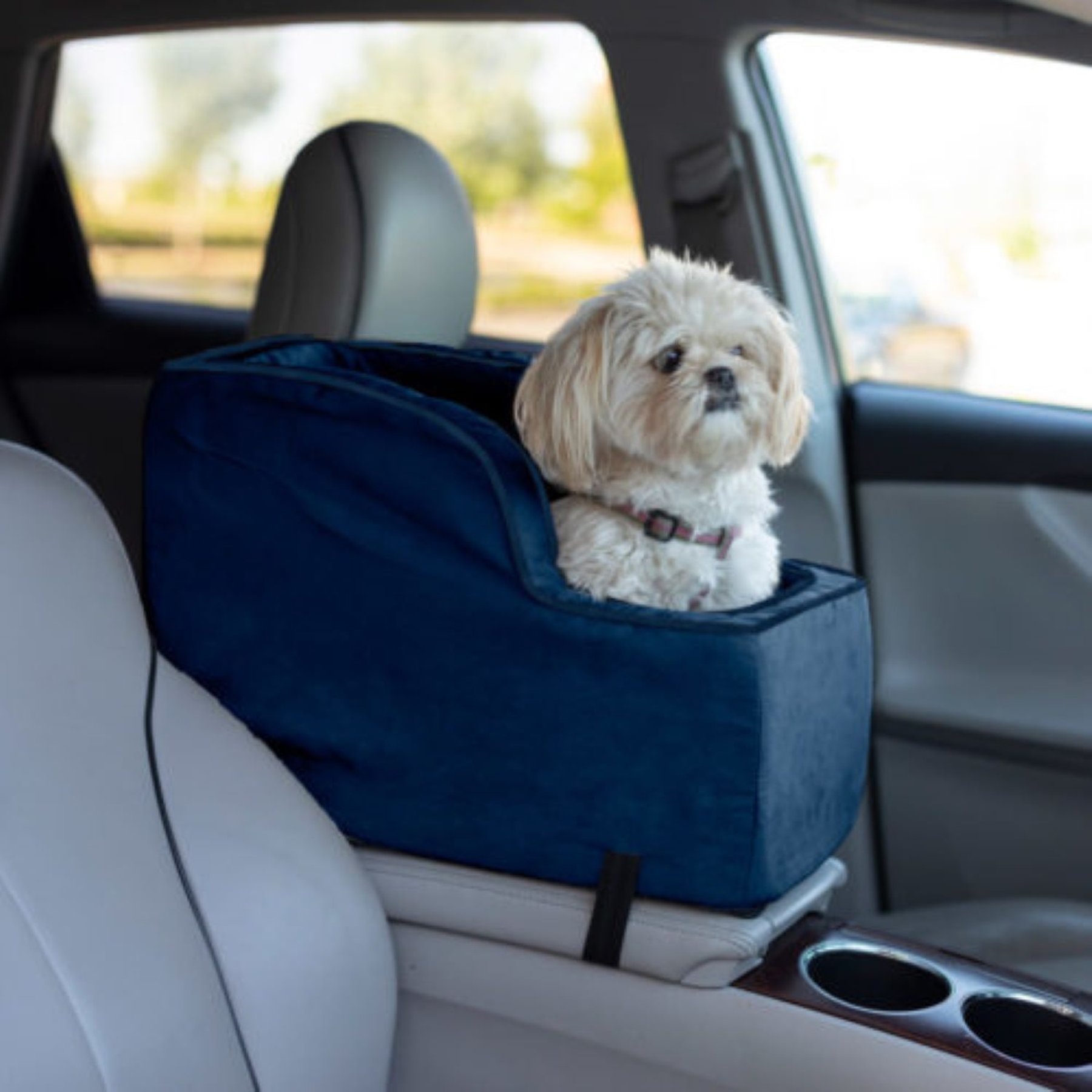 Snoozer Pet Products Luxury Microfiber High Back Console Dog & Cat Car Seat, Sapphire, X-Large
