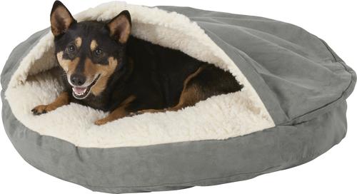 Show full view: Snoozer Pet Products Luxury Microsuede Cozy Cave Dog & Cat Bed, Anthracite, Large slide 4 of 8
