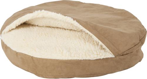 Show full view: Snoozer Pet Products Luxury Microsuede Cozy Cave Dog & Cat Bed, Camel, Large slide 3 of 8