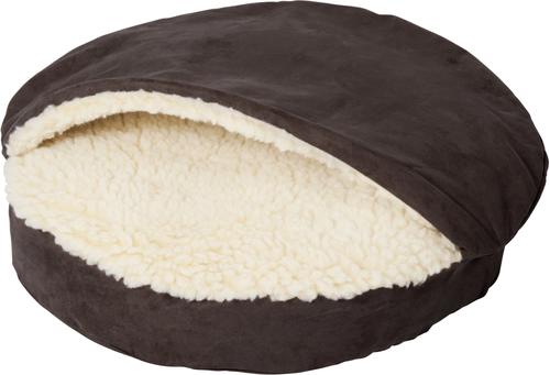 Show full view: Snoozer Pet Products Luxury Microsuede Cozy Cave Dog & Cat Bed, Hot Fudge, Small slide 3 of 8