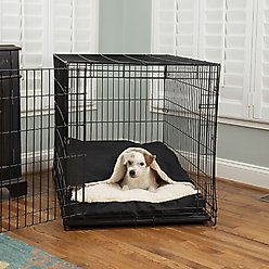 Snoozer Pet Products Luxury Microsuede Crate Cozy Cave Covered Dog Bed with Removable Cover, Black, Large