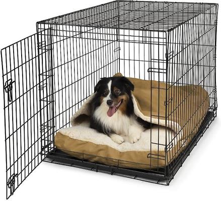 Show full view: Snoozer Pet Products Luxury Microsuede Crate Cozy Cave Covered Dog Bed with Removable Cover, Camel, Small slide 2 of 2