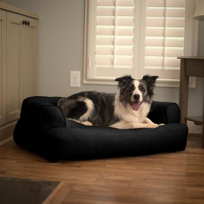 Show full view: Snoozer Pet Products Luxury Orthopedic Bolster Dog Bed with Removable Cover, Black, Large slide 1 of 5
