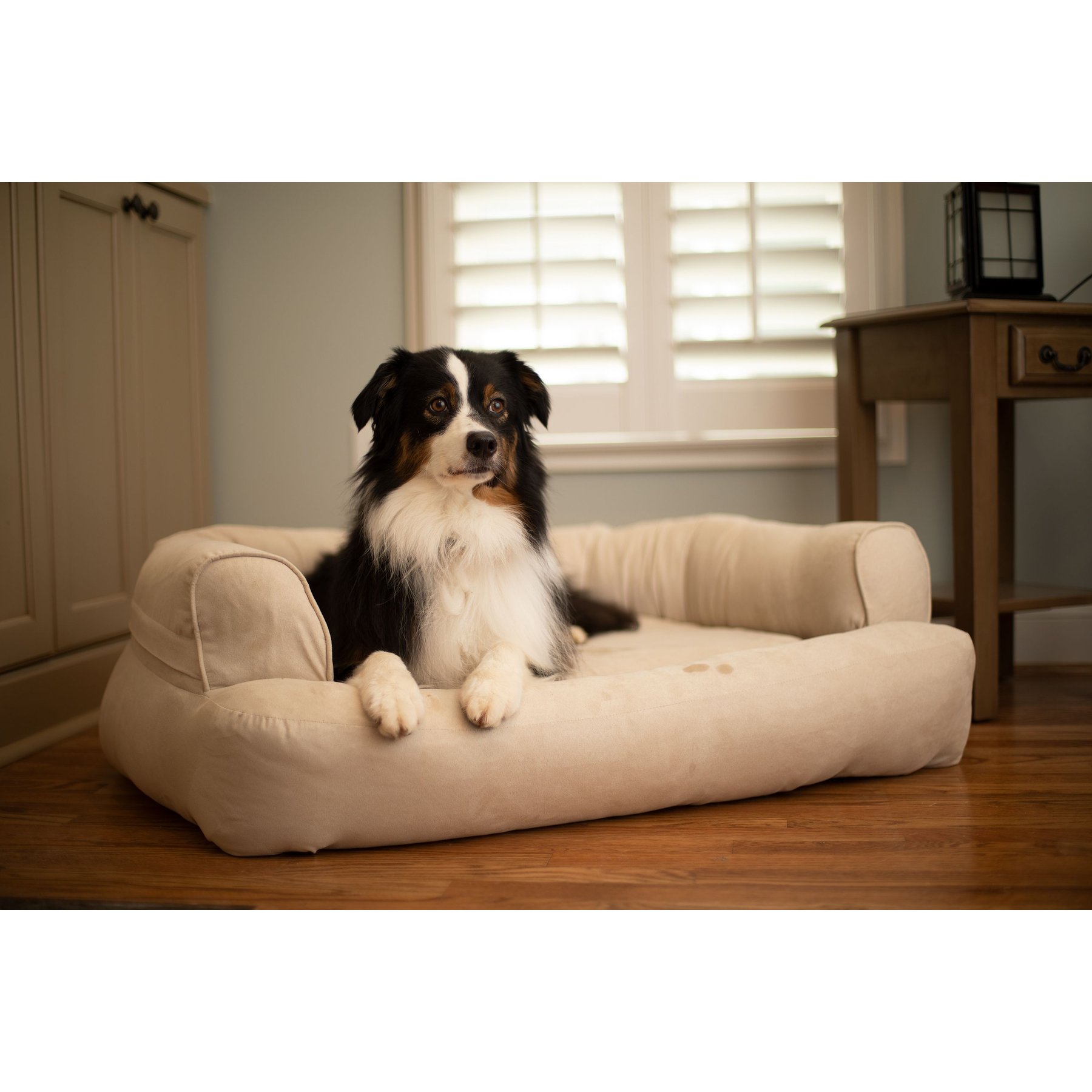Snoozer Pet Products Luxury Orthopedic Bolster Dog Bed with Removable Cover, Buckskin, Large