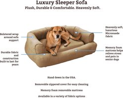 Snoozer Pet Products Luxury Orthopedic Bolster Dog Bed with Removable Cover, Camel, Large slide 2 of 4