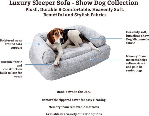 Show full view: Snoozer Pet Products Luxury Orthopedic Bolster Dog Bed with Removable Cover, Merlin Pewter, X-Large slide 2 of 4
