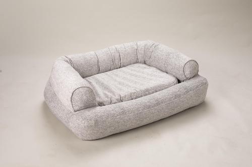 Show full view: Snoozer Pet Products Luxury Orthopedic Bolster Dog Bed with Removable Cover, Palmer Dove, X-Large slide 3 of 7