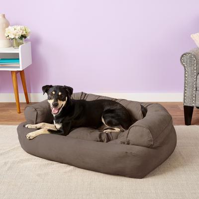 Show full view: Snoozer Pet Products Luxury Overstuffed Cat & Dog Bed with Removable Cover, Anthracite, Large slide 1 of 10