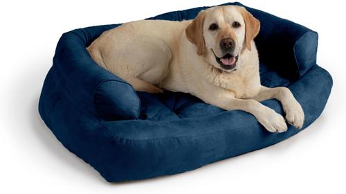 Show full view: Snoozer Pet Products Luxury Overstuffed Cat & Dog Bed with Removable Cover, Blue, X-Large slide 2 of 6
