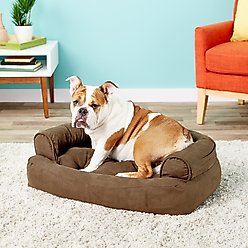 Snoozer Pet Products Luxury Overstuffed Cat & Dog Bed with Removable Cover, Camel, Small