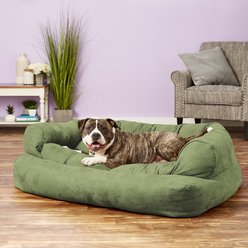 Snoozer Pet Products Luxury Overstuffed Cat & Dog Bed with Removable Cover, Olive, X-Large