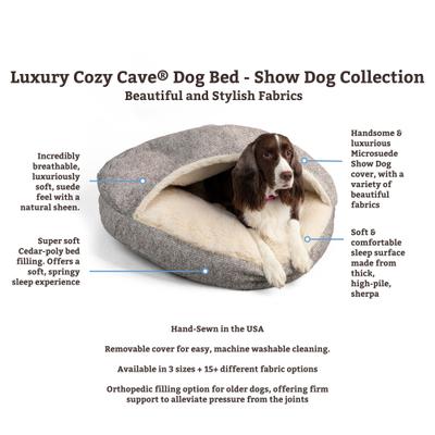 Show full view: Snoozer Pet Products Microsuede Cozy Cave Dog & Cat Bed, Palmer Indigo, Large slide 2 of 10