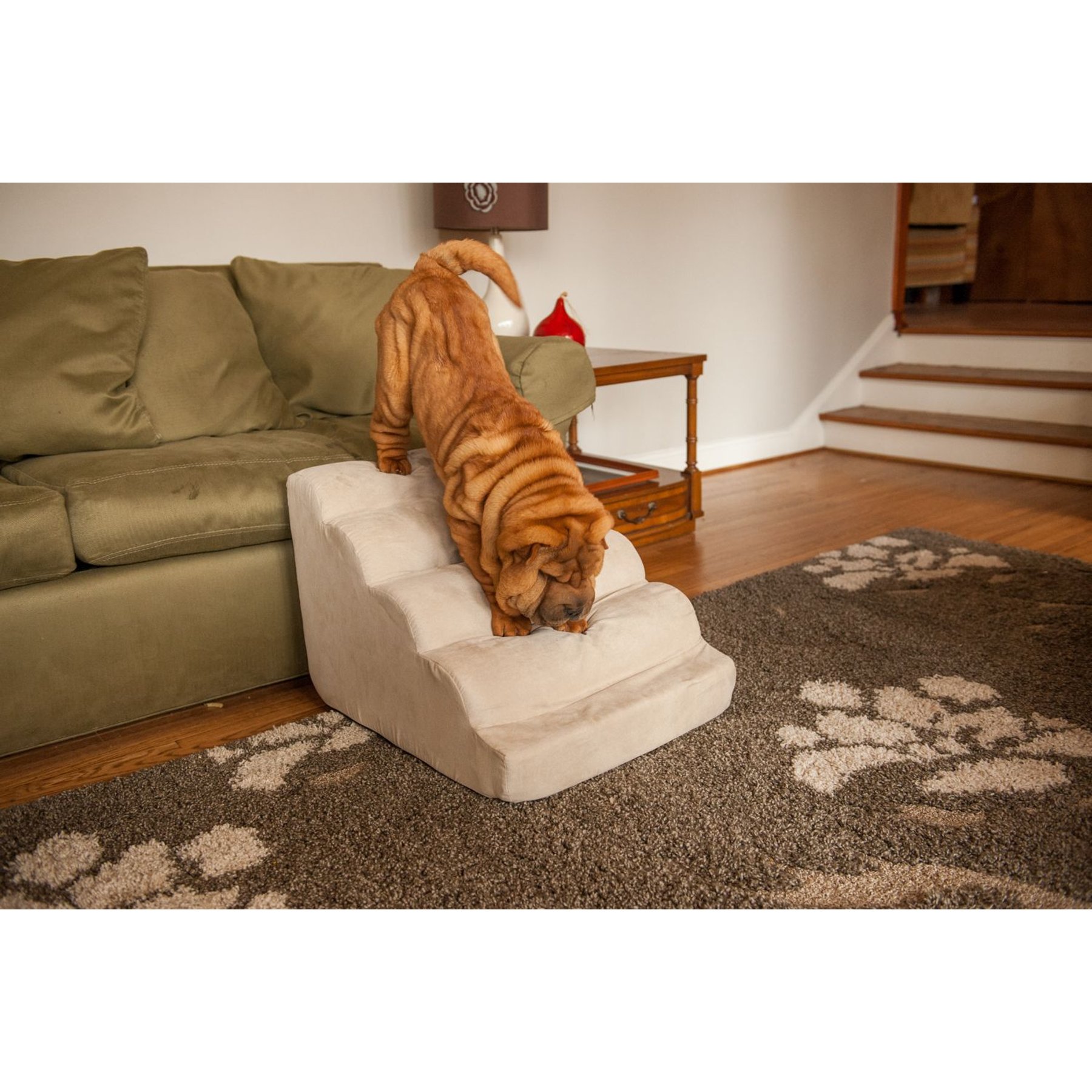 Snoozer Pet Products Orthopedic Scalloped Dog Ramp, Buckskin, Large