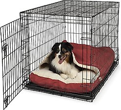 Snoozer Pet Products Poly Cotton Crate Cozy Cave Covered Dog Bed with Removable Cover, Red, X-Large slide 2 of 2