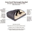 Show in main carousel: Snoozer Pet Products Poly Cotton Rectangle Cozy Cave Covered Dog Bed with Removable Cover, Khaki, Medium slide 3 of 6