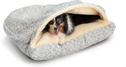 Show full view: Snoozer Pet Products Rectangle Indoor & Outdoor Cozy Cave Dog & Cat Bed, Gray, Large slide 1 of 4