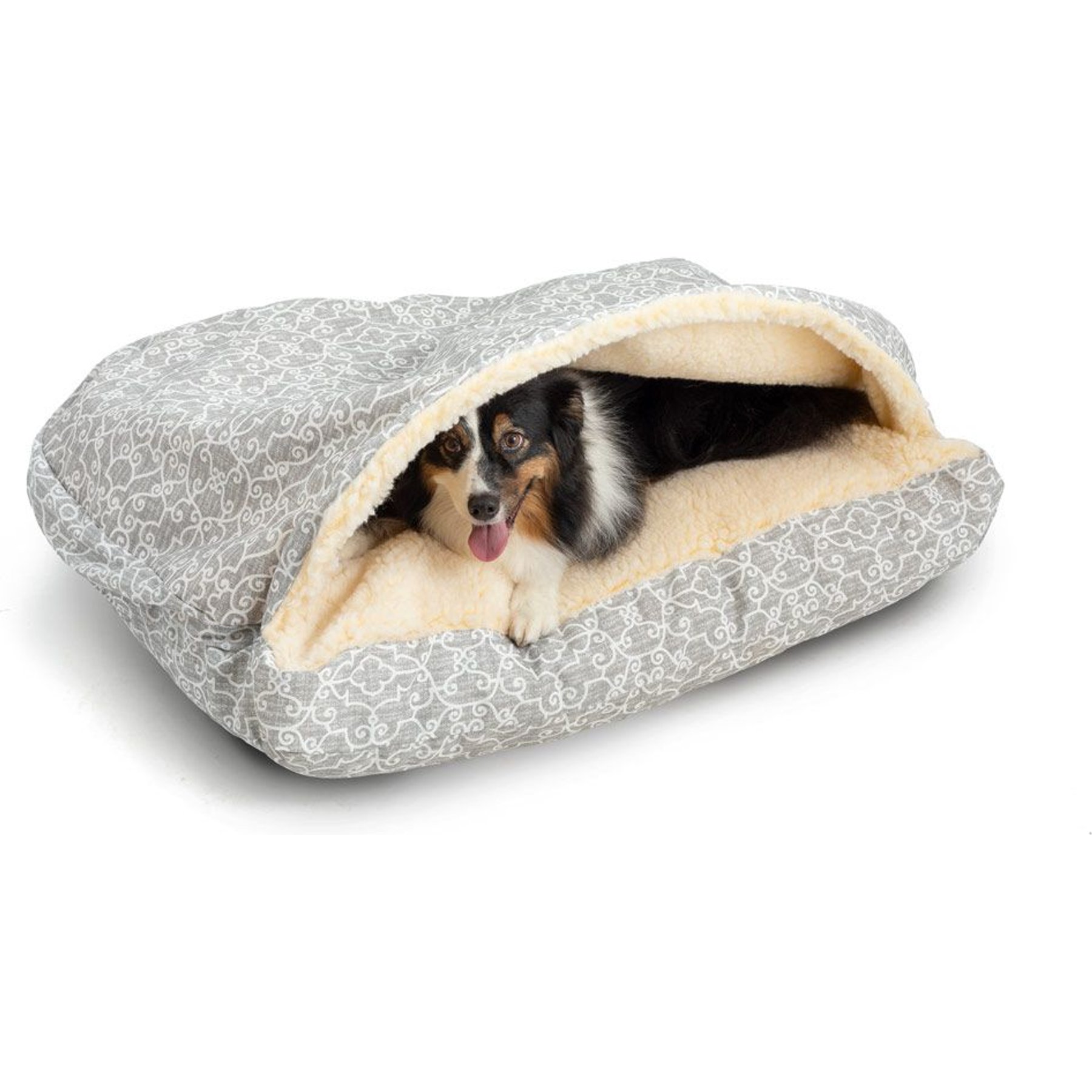Snoozer Pet Products Rectangle Indoor & Outdoor Cozy Cave Dog & Cat Bed, Gray, Small