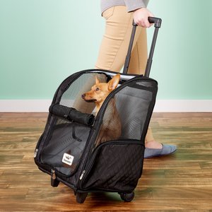 Snoozer Pet Products Roll Around 4-in-1 Travel Dog & Cat Carrier Backpack, Black, Large
