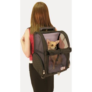 Snoozer Pet Products Roll Around 4-in-1 Travel Dog & Cat Carrier Backpack, Black, Large