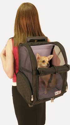 Show full view: Snoozer Pet Products Roll Around 4-in-1 Travel Dog & Cat Carrier Backpack, Black, Large slide 4 of 10