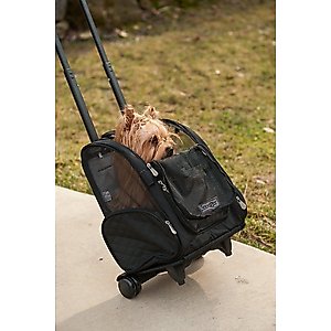 Snoozer Pet Products Roll Around 4-in-1 Travel Dog & Cat Carrier Backpack, Black, Large