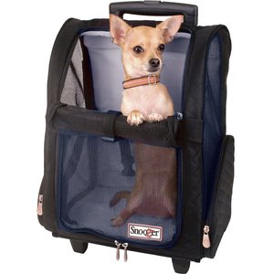 Snoozer Pet Products Roll Around 4-in-1 Travel Dog & Cat Carrier Backpack, Black, Large