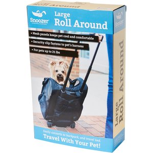 Snoozer Pet Products Roll Around 4-in-1 Travel Dog & Cat Carrier Backpack, Black, Large