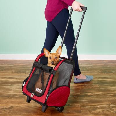 Show full view: Snoozer Pet Products Roll Around 4-in-1 Travel Dog & Cat Carrier Backpack, Red, Medium slide 1 of 10