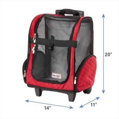 Show full view: Snoozer Pet Products Roll Around 4-in-1 Travel Dog & Cat Carrier Backpack, Red, Medium slide 3 of 10