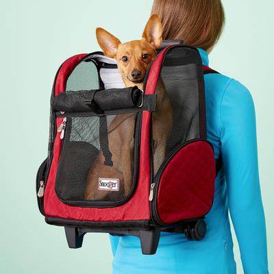 Show full view: Snoozer Pet Products Roll Around 4-in-1 Travel Dog & Cat Carrier Backpack, Red, Medium slide 5 of 10