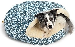 Snoozer Pet Products Round Indoor Outdoor Cozy Cave Dog Bed, Blue & White, X-Large