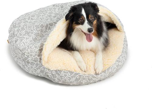 Show full view: Snoozer Pet Products Round Indoor Outdoor Cozy Cave Dog Bed, Grey, Large slide 1 of 3