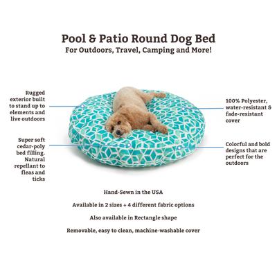 Show full view: Snoozer Pet Products Round Indoor & Outdoor Dog & Cat Bed with Removable Cover, Gray, Large slide 4 of 6
