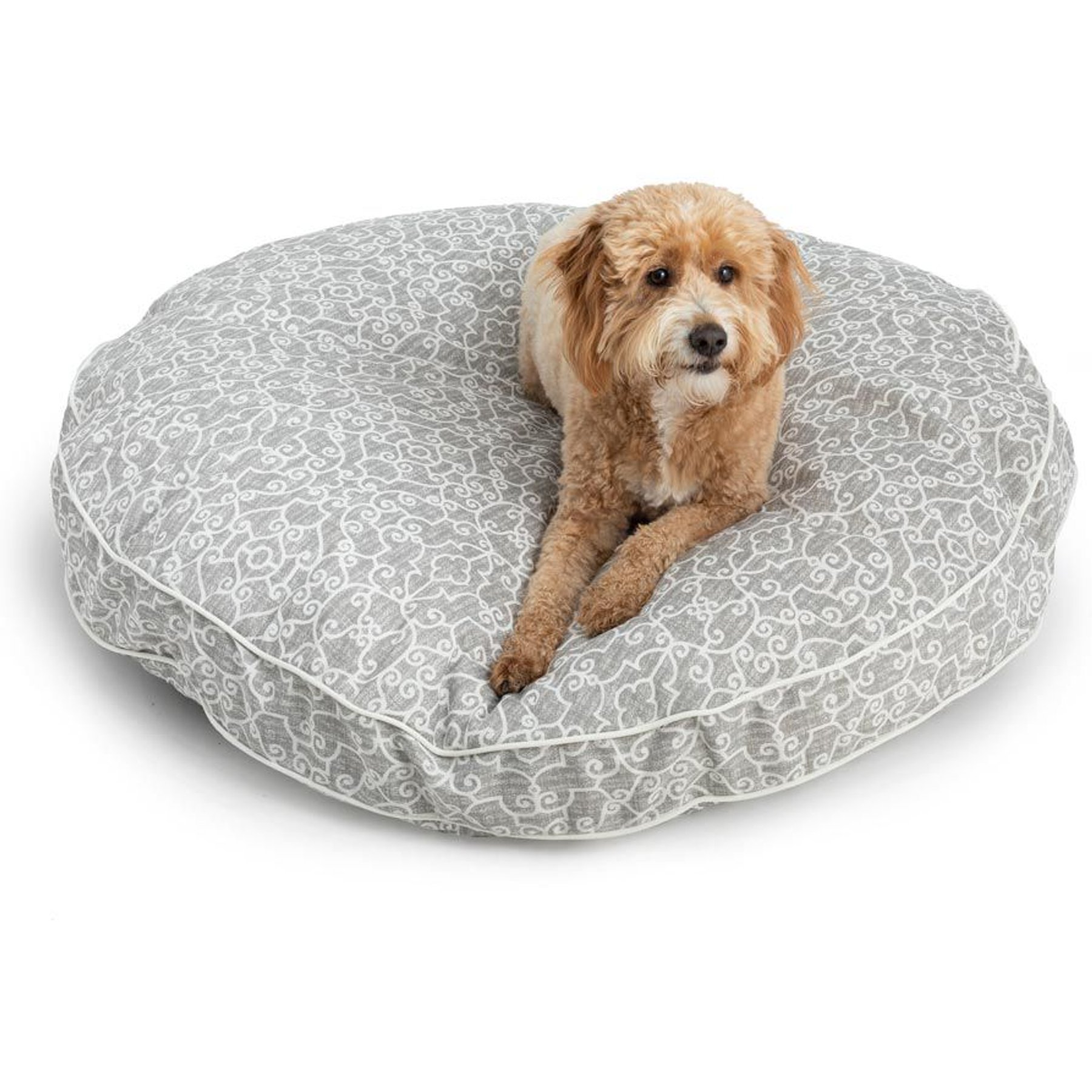 Snoozer Pet Products Round Indoor & Outdoor Dog & Cat Bed with Removable Cover, Gray, X-Large