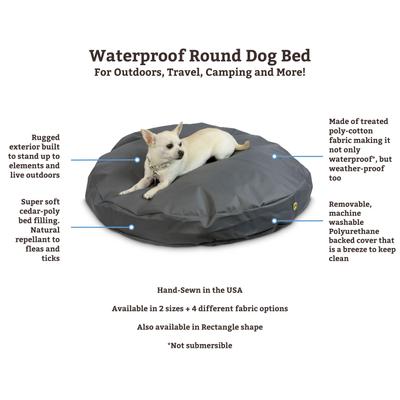 Show full view: Snoozer Pet Products Round Pillow Dog Bed with Removable Cover, Hazelnut, Large slide 5 of 7