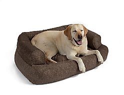 Snoozer Pet Products Show Dog Snoozer Overstuffed Sofa Dog & Cat Bed with Removable Cover, Merlin Camel, Large