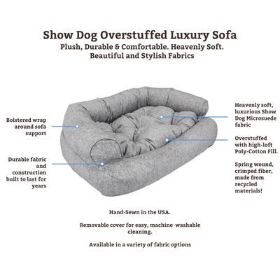Show full view: Snoozer Pet Products Show Dog Snoozer Overstuffed Sofa Dog & Cat Bed with Removable Cover, Merlin Camel, X-Large slide 2 of 4